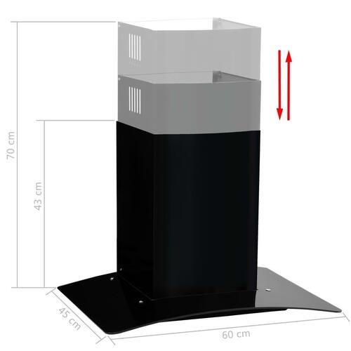 Vægmonteret emhætte rustfrit stål 756 m³/t. 60 cm sort