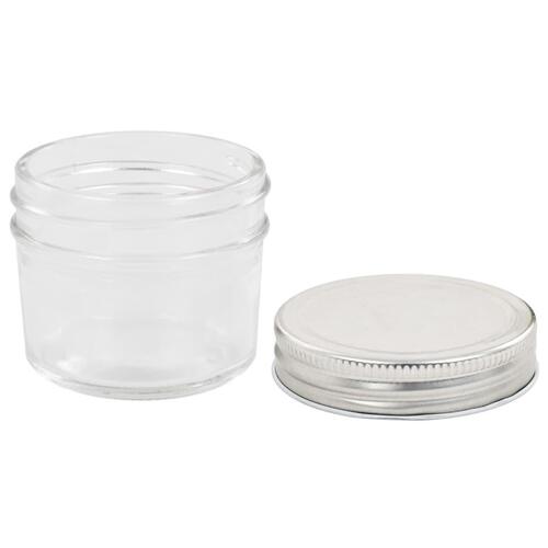 Syltetøjsglas 24 stk. med sølvfarvet låg 110 ml