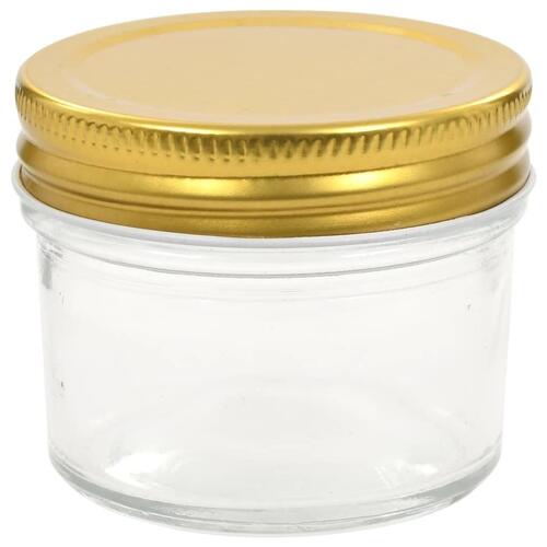Syltetøjsglas 24 stk. med guldfarvet låg 110 ml