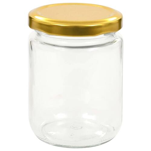 Syltetøjsglas 48 stk. med guldfarvet låg 230 ml