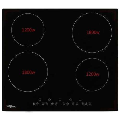 Keramisk kogeplade med 4 brændere Touch Control 6000 W