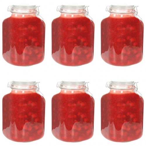 Syltetøjsglas med lås 6 stk. 5 l