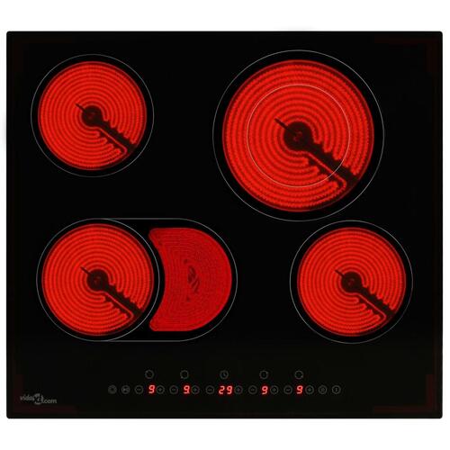 Keramisk kogeplade med 4 varmezoner touch-panel 6600 W