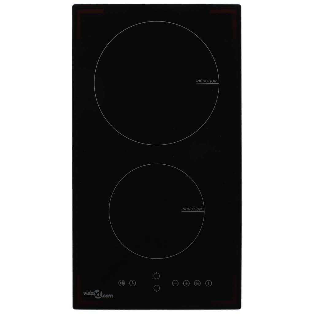 Induktionskogeplade med 2 brændere Touch Control glas 3500 W