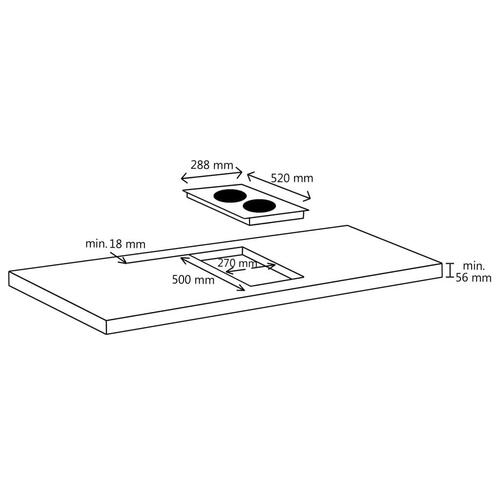 Induktionskogeplade med 2 brændere Touch Control glas 3500 W