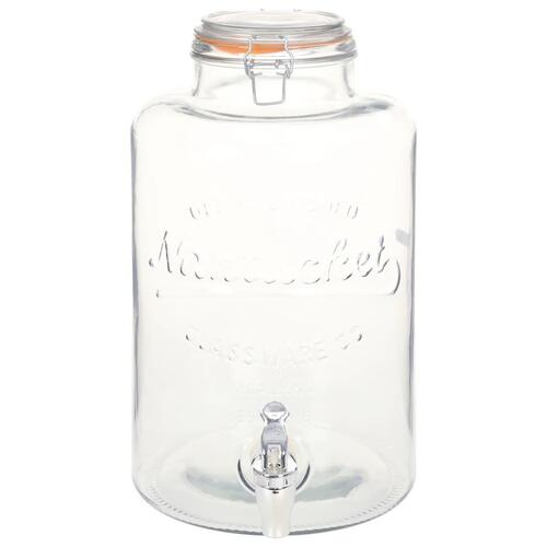 Vanddispenser XXL med tappehane gennemsigtig 8 l glas