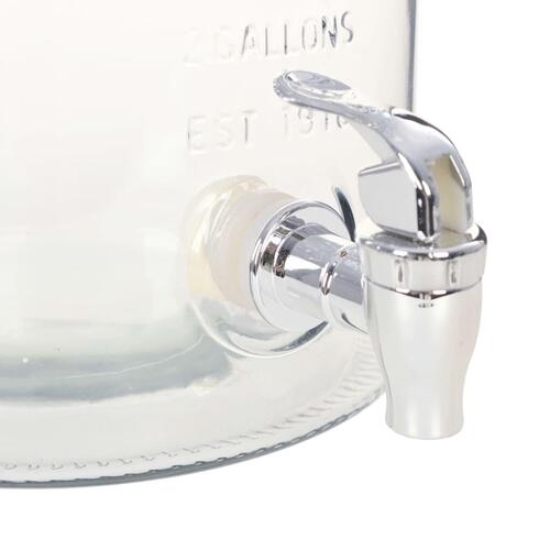 Vanddispenser XXL med tappehane gennemsigtig 8 l glas