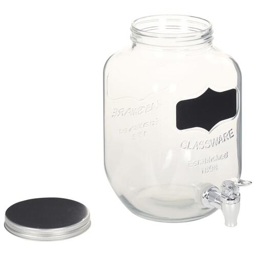 Drikkevaredispensersæt 2 stk. med stativ 2 x 4 l glas