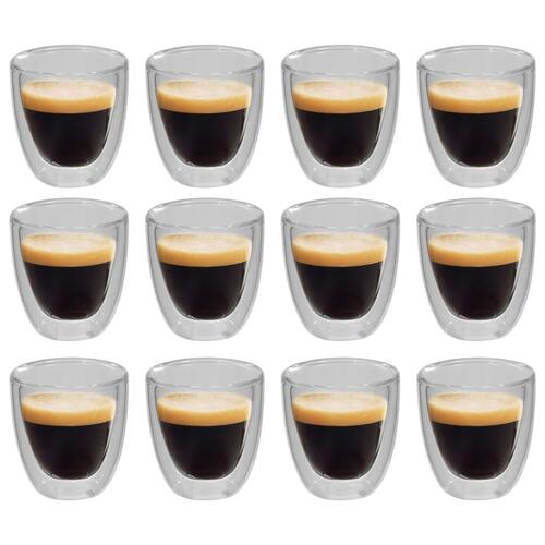 Dobbeltvægget termoglas til espresso 12 stk. 80 ml