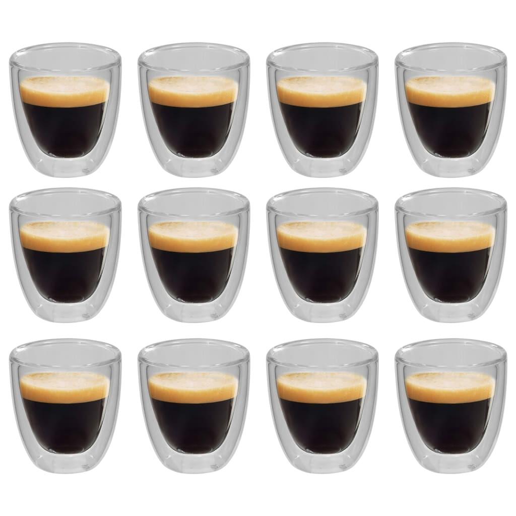 Dobbeltvægget termoglas til espresso 12 stk. 80 ml