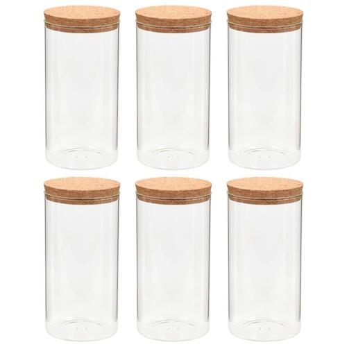 Opbevaringsglas med korklåg 6 stk. 1400 ml