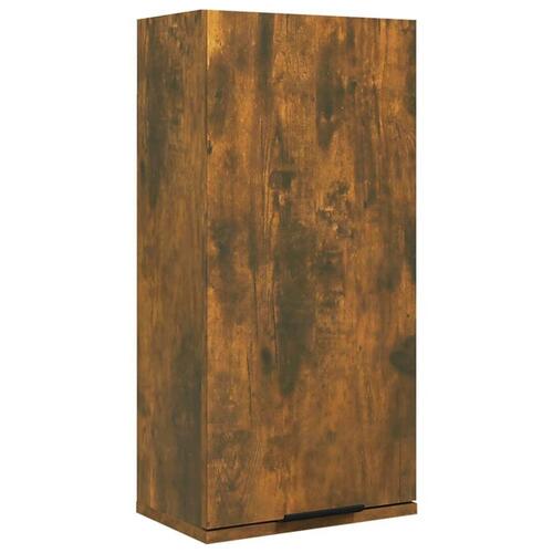 Væghængt badeværelsesskab 32x20x67 cm røget egetræsfinish