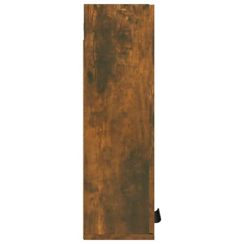 Væghængt badeværelsesskab 32x20x67 cm røget egetræsfinish