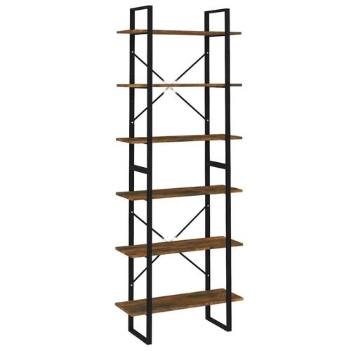 Reol 80x30x210 cm konstrueret træ røget egetræsfarve