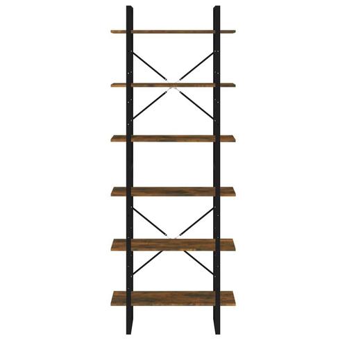 Reol 80x30x210 cm konstrueret træ røget egetræsfarve
