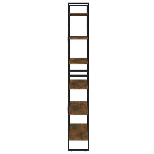 Reol 80x30x210 cm konstrueret træ røget egetræsfarve