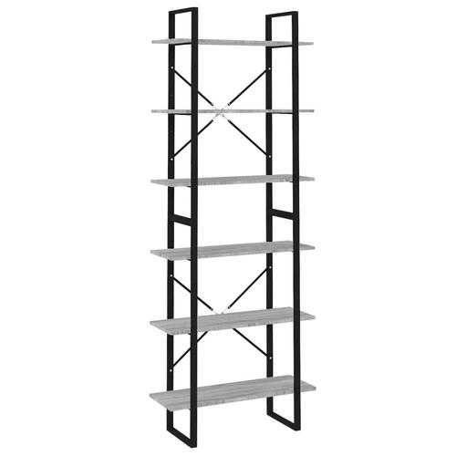 Reol 80x30x210 cm konstrueret træ grå sonoma-eg