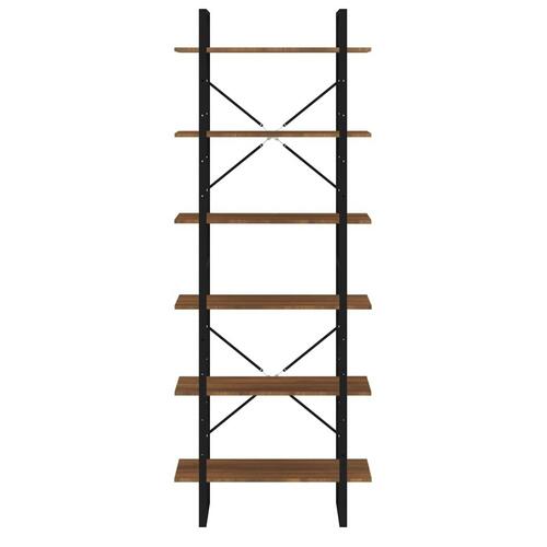 Reol 80x30x210 cm konstrueret træ brun egetræsfarve