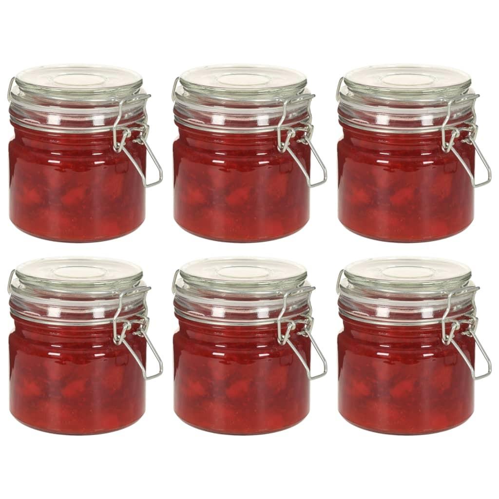 Opbevaringsglas med patentlåg 6 stk. 500 ml