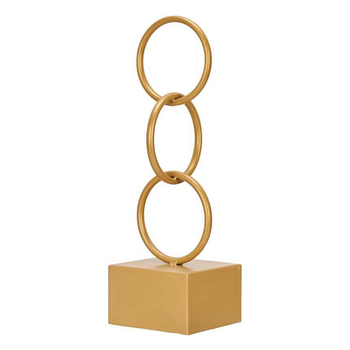 Dekorativ figur - gyldne ringe 12,5 × 40,5 × 12,5 cm billede