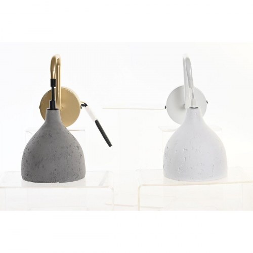 Væglampe 14 × 27 × 26 cm - metal/cement, mørkegrå, 220 V, E27, 50 W (sæt á 2)