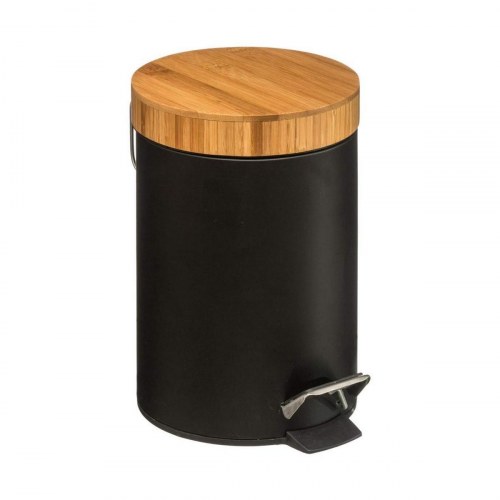 5five Simply Smart Natureo papirkurv med bambuslåg - 3 l, sort/hvid