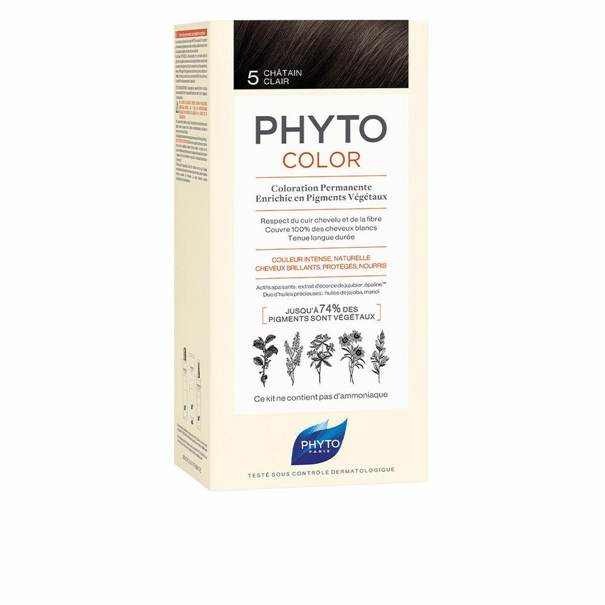 Permanent hårfarve Phyto Paris Phytocolor 5 Lys Kastanje (uden ammoniak) billede