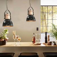 Loftslampe 2 stk. rund E27 sort