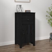 Skænk 40x35x80 cm massivt fyrretræ sort