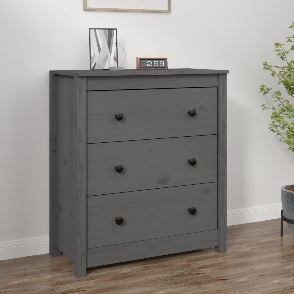 Skænk 70x35x80 cm massivt fyrretræ grå