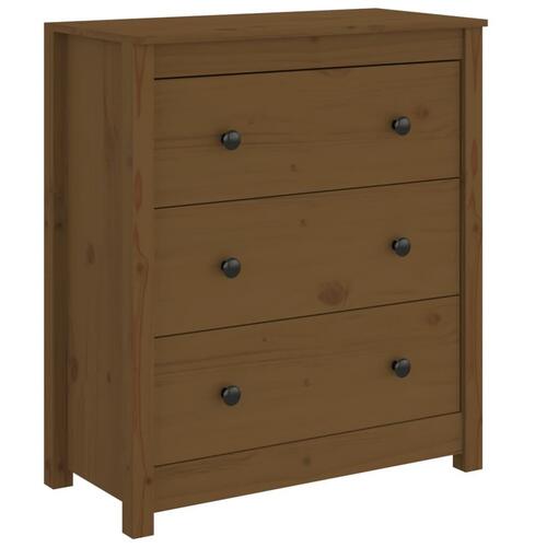 Skænk 70x35x80 cm massivt fyrretræ gyldenbrun
