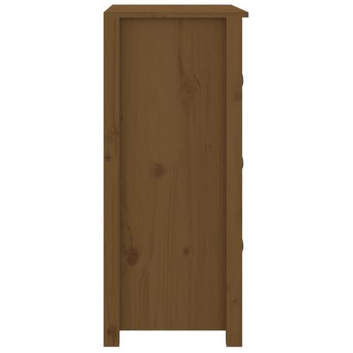 Skænk 70x35x80 cm massivt fyrretræ gyldenbrun