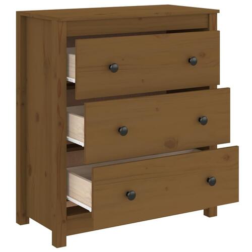 Skænk 70x35x80 cm massivt fyrretræ gyldenbrun