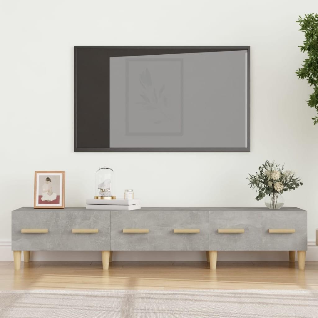 Tv-bord 150x34,5x30 cm konstrueret træ betongrå