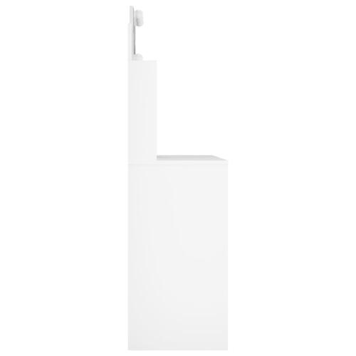 Makeupbord med LED-lys 96x40x142 cm hvid