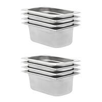 Gastronorm beholder 8 stk. GN 1/4 100 mm rustfrit stål