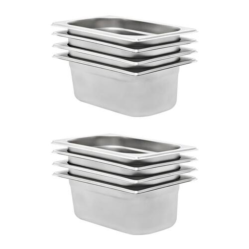 Gastronorm beholder 8 stk. GN 1/4 100 mm rustfrit stål
