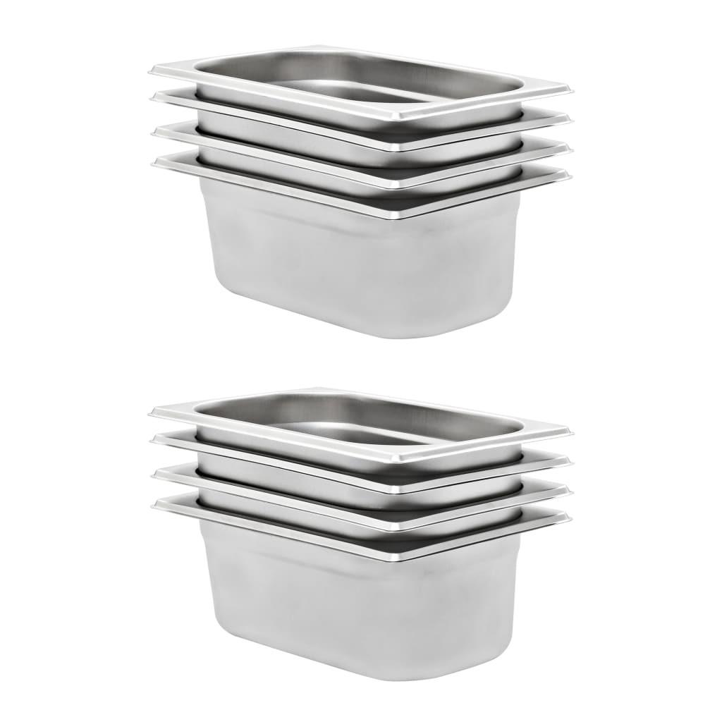 Gastronorm beholder 8 stk. GN 1/4 100 mm rustfrit stål