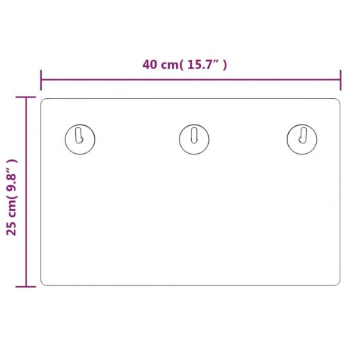 Væghængt knagerække 40x25 cm hærdet glas stranddesign