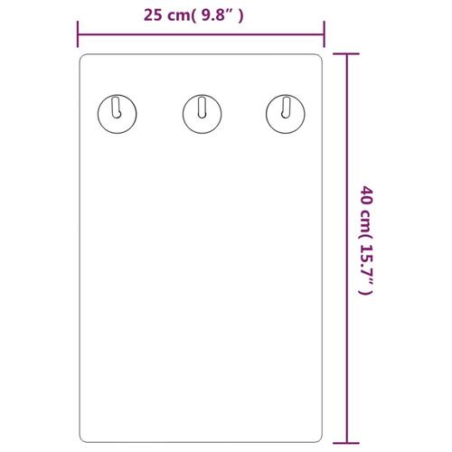 Væghængt knagerække 40x25 cm hærdet glas stenvæg