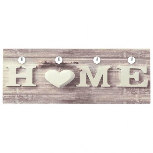 Væghængt knagerække 80x30 cm hærdet glas home-design