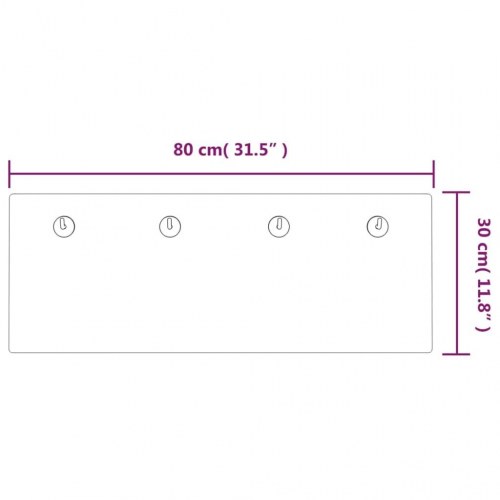 Væghængt knagerække 80x30 cm hærdet glas home-design