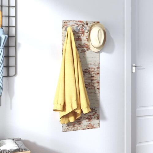 Væghængt knagerække 80x30 cm hærdet glas murstensvæg