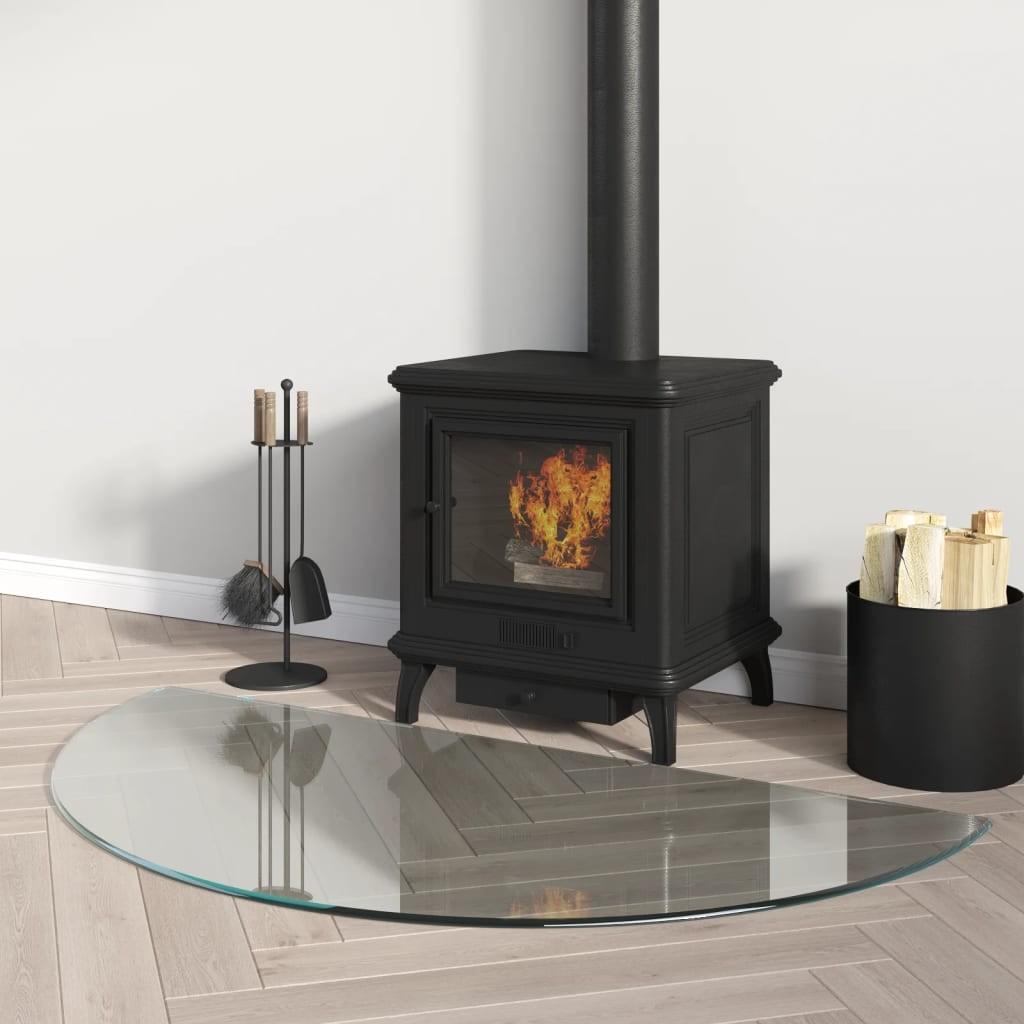 Glasplade til pejs 1000x500 mm halvrund