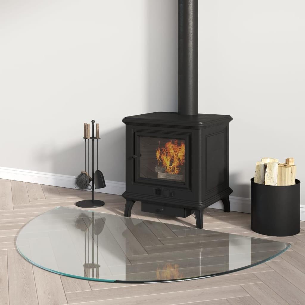 Glasplade til pejs 1000x 600 mm halvrund