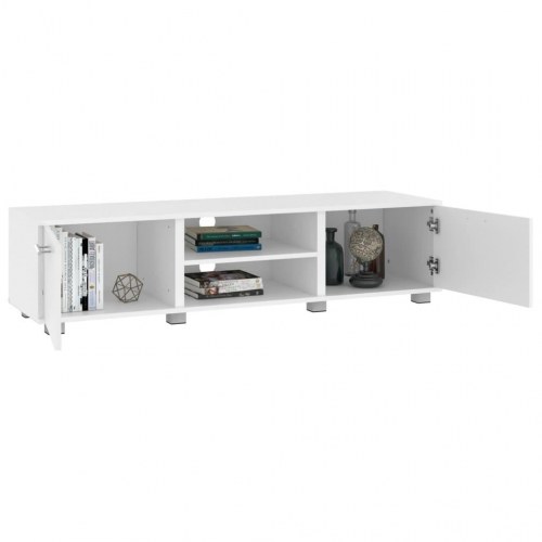 Tv-bord 140x40x35 cm konstrueret træ hvid