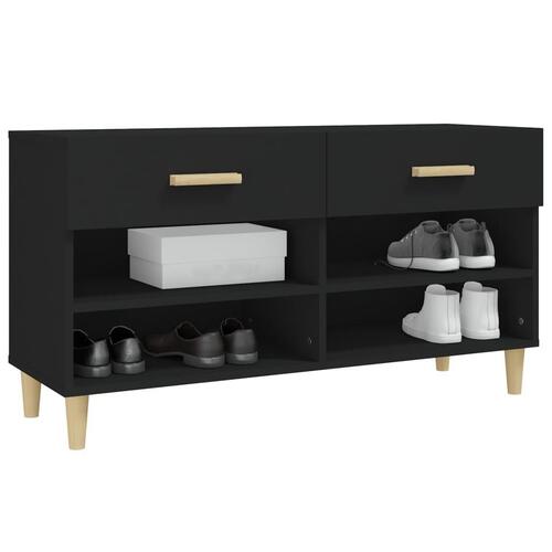 Skoreol 102x35x55 cm konstrueret træ sort