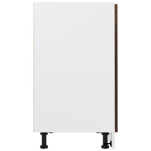 Køkkenskab m. skuffe 80x46x81,5 cm konstrueret træ brun egetræ