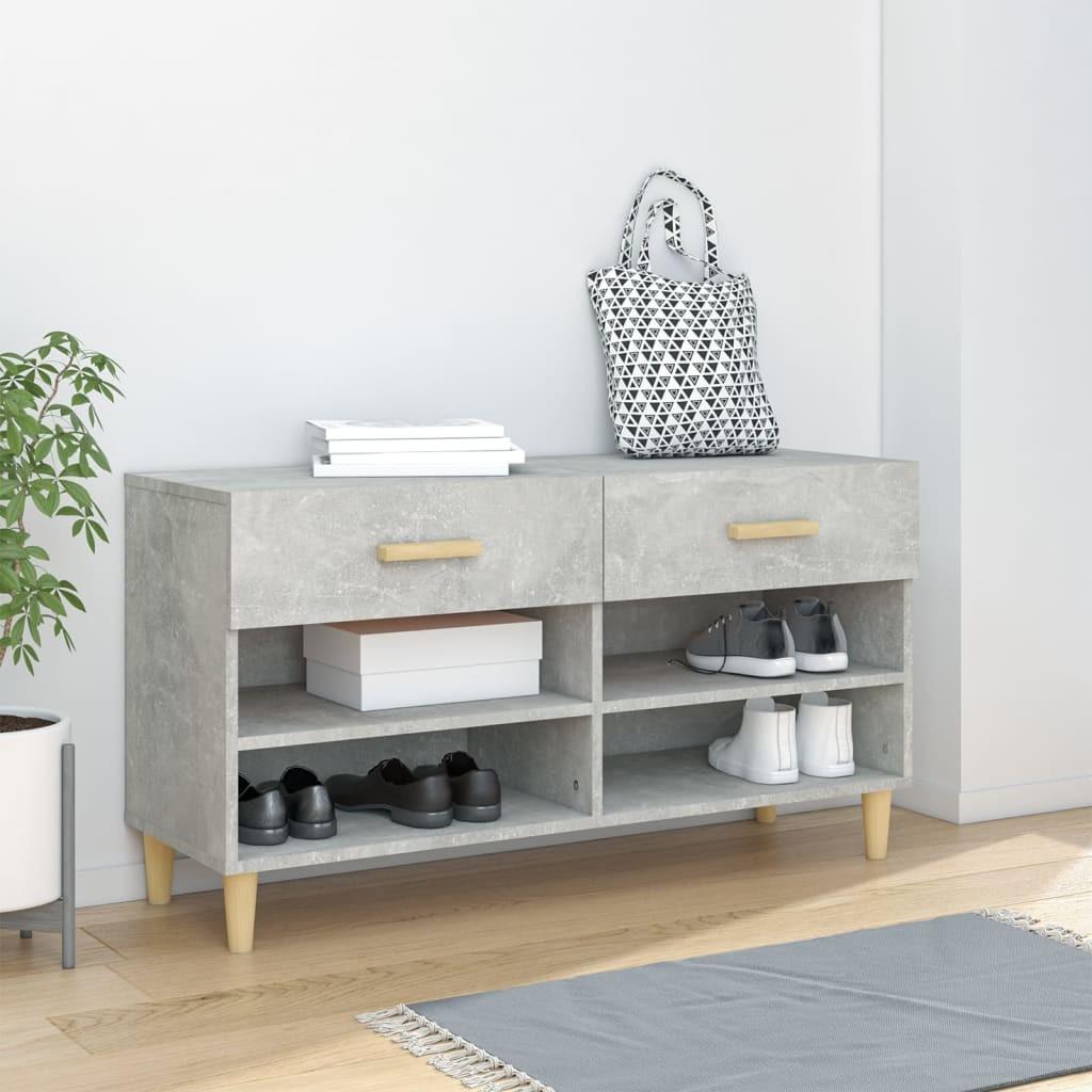 Skoreol 102x35x55 cm konstrueret træ betongrå