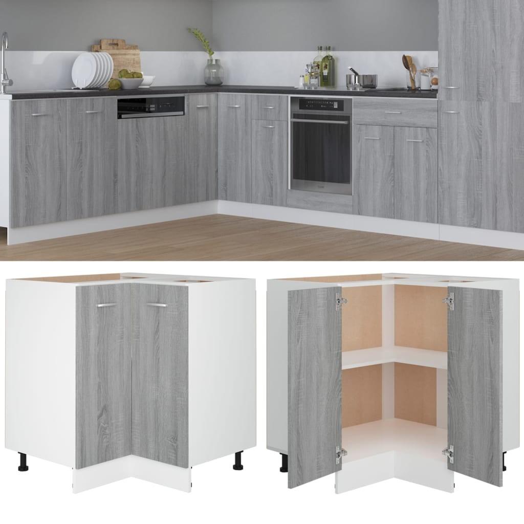 Køkkenskab 75,5x75,5x81,5 cm konstrueret træ grå sonoma-eg
